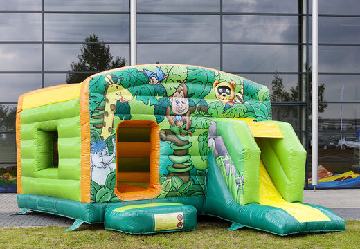 Achetez maxi château gonflable jungle multifun avec toboggan pour enfants. Commandez des châteaux gonflables en ligne maintenant chez JB Gonflables France