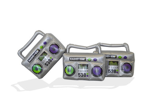 Achetez un Mini pvc gonflable radio 538. Commandez vos objets promotionnels gonflables en ligne chez JB Gonflables France