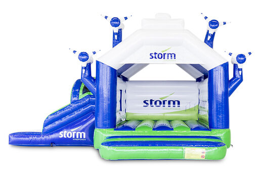 Achetez le Storm - Multifun Windmill châteaux gonflable sur mesure avec toboggan chez JB Gonflables France. Conception gratuite de châteaux gonflables personnalisés dans votre propre identité d'entreprise