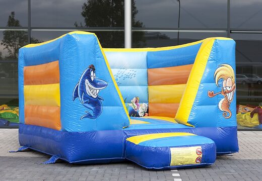 Petit château gonflable ouvert sur le thème du monde marin pour enfants à vendre. Disponible chez JB Gonflables France en ligne