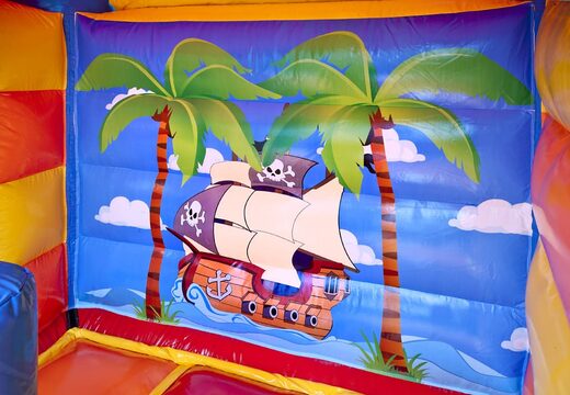 Château gonflable à toit multifun gonflable midi sur le thème des pirates à vendre. Achetez des châteaux gonflables chez JB Gonflables France en ligne