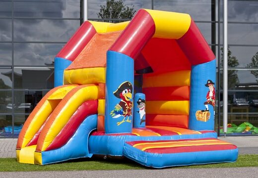 Château gonflable midi multifun avec toit pour enfant à vendre sur le thème des pirates. Achetez des châteaux gonflables en ligne chez JB Gonflables France