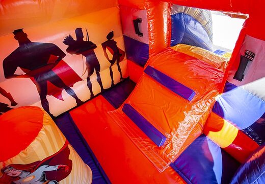 Château gonflable multifun super-héros gonflable avec toit à vendre pour un usage commercial. Achetez des châteaux gonflables en ligne chez JB Gonflables France