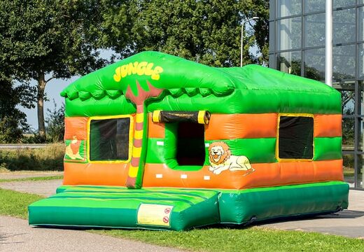 Grand playzone gonflable couvert sur le thème de la jungle pour les enfants. Commandez des playzone gonflables en ligne chez JB Gonflables France