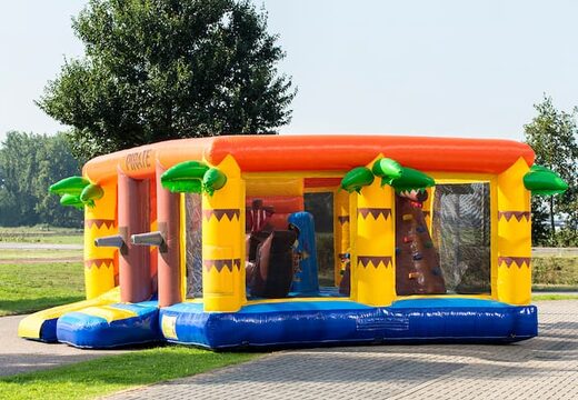 Achetez un super châteaux gonflables de pirate multijoueur d'intérieur d'une hauteur limitée à 2,74 mètres et avec un toboggan pour les enfants. Commandez des château gonflable géant en ligne chez JB Gonflables France