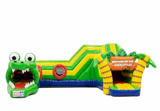 Tunnel de playzone gonflable d'intérieur sur le thème du crocodile pour les enfants. Achetez des playzone gonflables en ligne maintenant chez JB Gonflables France
