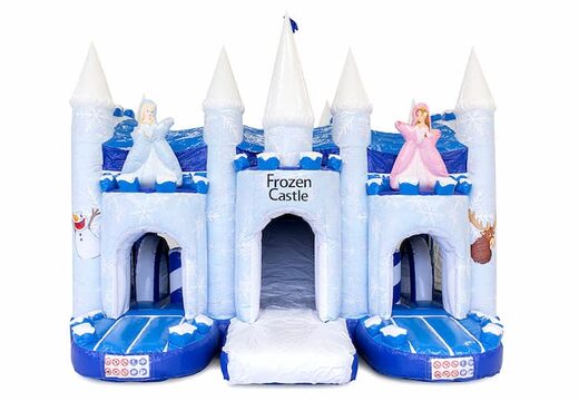 Commandez un château gonflable XXL bleu et blanc sur le thème de la glace au design unique, un toboggan et des objets 3D pour les enfants. Achetez des super châteaux gonflables en ligne chez JB Gonflables France