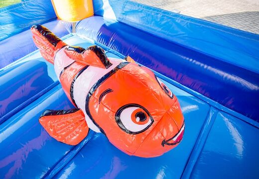 chateau gonflable maxifun super avec toboggan thème monde marin poisson clown à vendre