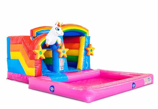 Commandez un mini château gonflable splash sur le thème de la licorne avec ou sans baignoire chez JB Gonflables France. Achetez des châteaux gonflables en ligne chez JB Gonflables France