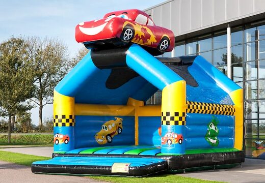 Super château gonflable avec toit sur le thème de la voiture pour les enfants. Achetez des châteaux gonflables en ligne chez JB Gonflables France