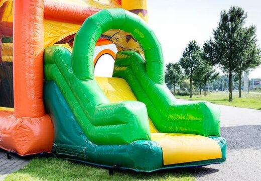 Commandez un petit château gonflable jungle avec toboggan pour enfants. Achetez des mini château gonflable en ligne chez JB Gonflables France