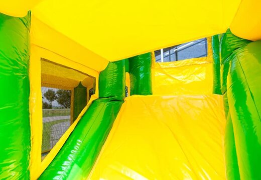 Commandez un mini petit château multi-jeux gonflable d'intérieur sur le thème de la jungle joyeuse pour les enfants. Achetez des petit château gonflable avec toboggan en ligne chez JB Gonflables France