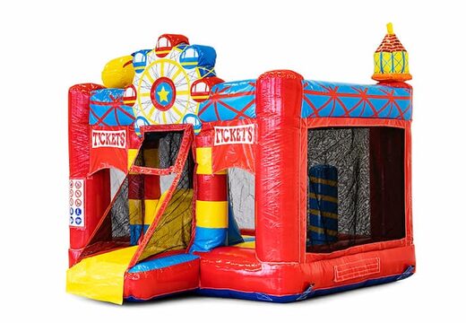 Mini château gonflable sur le thème du cirque avec toboggan à acheter pour les enfants. Commandez des petit château gonflable avec toboggan chez JB Gonflables France
