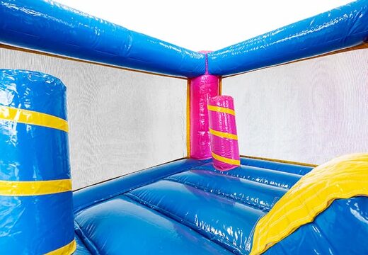 Mini château gonflable avec toboggan sur le thème de la licorne colorée à acheter pour les enfants. Commandez des mini multiplay pour enfants en ligne chez JB Gonflables France