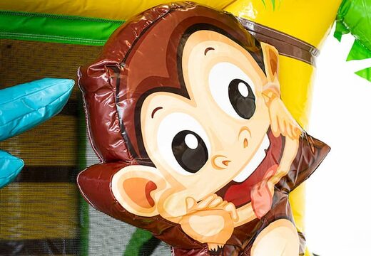 Commandez un mini château multi-jeux gonflable jungle avec toboggan pour enfants. Achetez des petit château gonflable avec toboggan en ligne chez JB Gonflables France