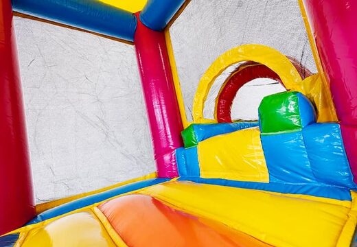 Mini château gonflable multijoueur sur le thème de la licorne avec toboggan pour enfants. Commandez des mini multiplay en ligne chez JB Gonflables France