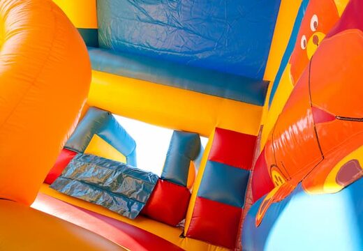 Achetez un château gonflable singe avec un objet 3D sur le toit chez JB Gonflables France. Commandez des châteaux gonflables en ligne chez JB Gonflables France