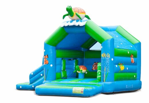 Achetez château gonflable d'intérieur multiplay multifun gonflable avec toboggan sur le thème des tortues pour les enfants. Commandez des châteaux gonflables en ligne chez JB Gonflables France