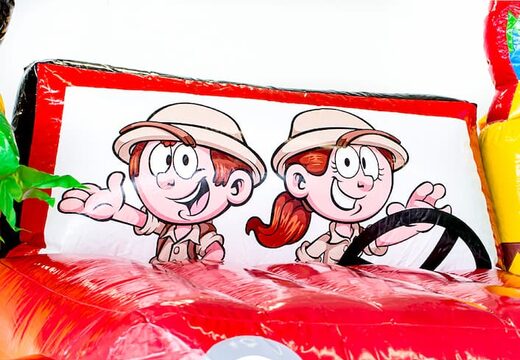 Achetez un châteaux gonflables multiplay moyen sur le thème du safari amazon avec toboggan pour enfants. Commandez des toboggan châteaux gonflables en ligne chez JB Gonflables France