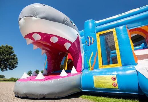 Commandez un châteaux gonflables multiplay de requin moyen avec toboggan pour enfants. Achetez destoboggan châteaux gonflables en ligne chez JB Gonflables France