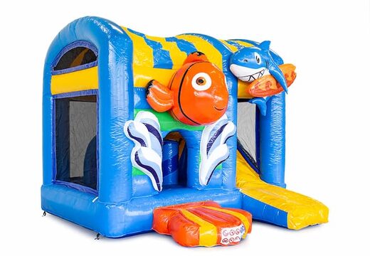 Mini château gonflable multijoueur sur le thème de Seaworld pour les enfants. Commandez des petit château gonflable avec toboggan en ligne chez JB Gonflables France