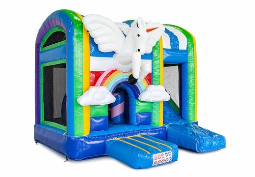 Mini château gonflable multijoueur gonflable sur le thème de la licorne pour les enfants. Commandez des petit château gonflable avec toboggan en ligne chez JB Gonflables France