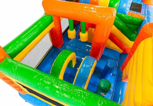 Commandez un château gonflable multiplay de fête gonflable moyen avec toboggan pour enfants. Achetez des toboggan châteaux gonflables en ligne chez JB Gonflables France