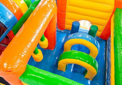 Achetez un châteaux gonflables multiplay sur le thème de la fête gonflable de taille moyenne avec toboggan pour les enfants. Commandez des toboggan châteaux gonflables en ligne chez JB Gonflables France