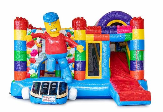 Achetez un châteaux gonflables multiplay moyen sur le thème des superblocs avec toboggan pour les enfants. Commandez des toboggan châteaux gonflables en ligne chez JB Gonflables France