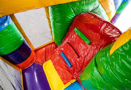 Commandez un châteaux gonflables multiplay de taille moyenne dans le thème des superblocs avec toboggan pour enfants. Achetez des toboggan châteaux gonflables en ligne chez JB Gonflables France