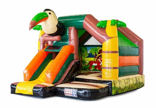 Achetez un combo château gonflable avec toboggan d'intérieur un sur le thème du crocodile pour les enfants. Commandez des châteaux gonflables avec toboggan en ligne chez JB Gonflables France