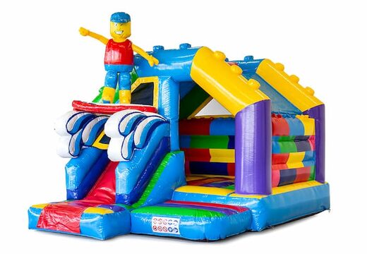 Achetez un petit château gonflable avec toboggan multijeux d'intérieur dans le thème superblocs lego pour enfants. Commandez maintenant des château gonflable toboggan combo chez JB Gonflables France