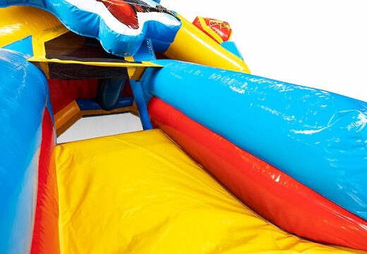 Château gonflable toboggan combo sur le thème des super-héros pour enfants à vendre. Commandez maintenant des château gonflable avec toboggan chez JB Gonflables France