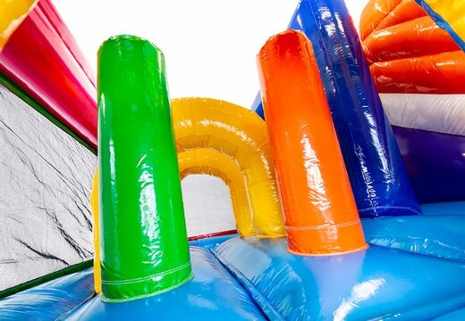 Commandez une châteaux gonflables multiplay de taille moyenne sur le thème des flamants roses avec toboggan pour enfants. Achetez des toboggan châteaux gonflables en ligne chez JB Gonflables France