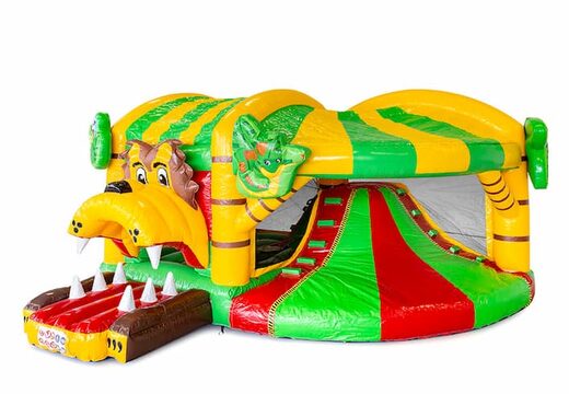 Achetez un châteaux gonflables multiplay d'intérieur avec toboggan sur le thème de la jungle pour les enfants. Commandez des toboggan châteaux gonflables en ligne chez JB Gonflables France