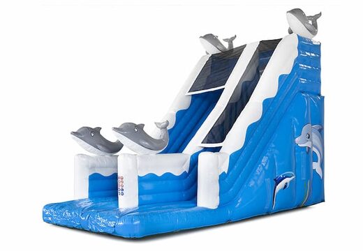 Toboggan gonflable spectaculaire sur le thème des dauphins avec des objets 3D pour les enfants. Commandez des toboggans gonflables maintenant en ligne chez JB Gonflables France