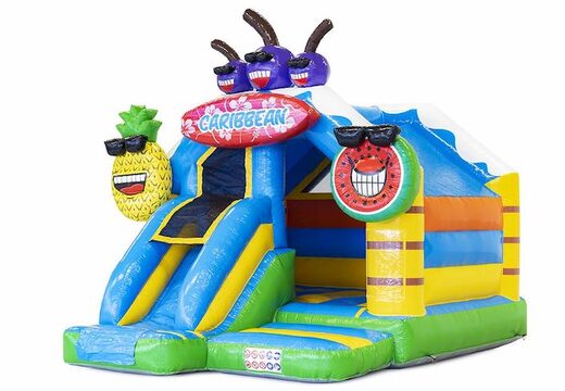 Slide Combo Caribbean Theme Bouncer gonflable avec toboggan à vendre pour les enfants