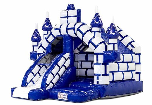 Toboggan Combo Château Gonflable Sur Le Thème Toboggan Gonflable Videur Avec Bleu Et Blanc Pour Enfants À Vendre
