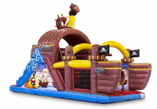 Parcours d'obstacles gonflable bateau pirate 9m pour enfants. Commandez des parcours d'obstacles gonflables maintenant en ligne chez JB Gonflables France
