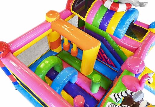 Commandez un coussin d'air gonflable avec toboggan avec des animaux de fête pour les enfants