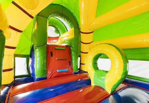 Commandez grand coussin d'air gonflable avec toboggan thème crocodile pour enfant