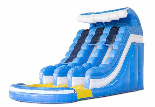 Commandez un grand toboggan gonflable bleu et jaune pour les enfants