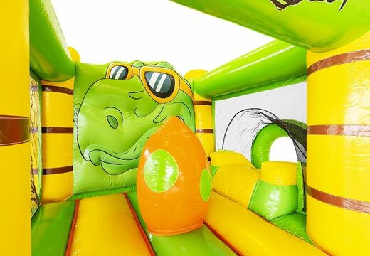Acheter un transat gonflable compact sur le thème des dinosaures avec toboggan pour enfants