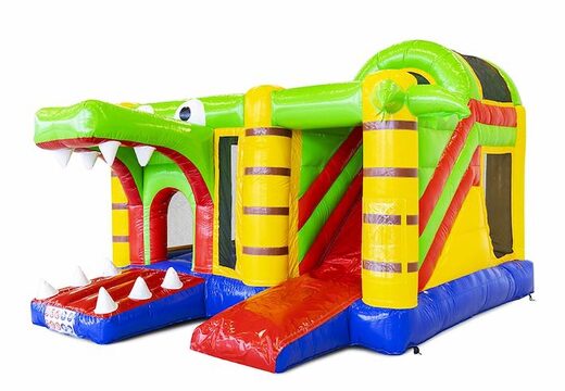 Commander château gonflable gonflable avec toboggan thème crocodile pour enfant