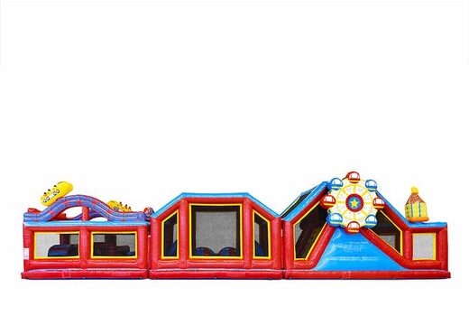 Commandez un parcours d'obstacles modulaire de 19 m sur le thème des montagnes russes avec des objets 3D assortis et des parcours doubles dans différents thèmes pour les enfants. Achetez des parcours d'obstacles gonflables en ligne maintenant chez JB Gonflables France