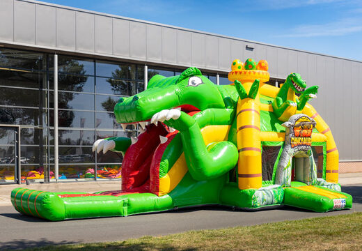 Château gonflable super gonflable multijoueur avec toboggan sur le thème des dinosaures à vendre pour les enfants