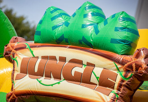 Commandez un super coussin d'air gonflable multiplay avec le thème de la jungle des éléphants et des gorilles pour les enfants