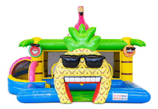 Commandez un château gonflable gonflable sur le thème Flamingo pour les enfants. Achetez des structures gonflables en ligne chez JB Gonflables France