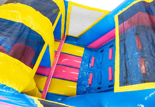 Commandez un parcours d'obstacles Flamant gonflable de 13 mètres de long pour les enfants. Achetez des parcours d'obstacles gonflables en ligne maintenant chez JB Gonflables France