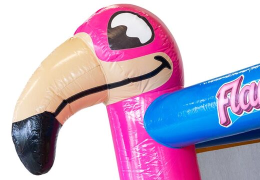 Thème flamant rose sur château gonflable Multi Slide